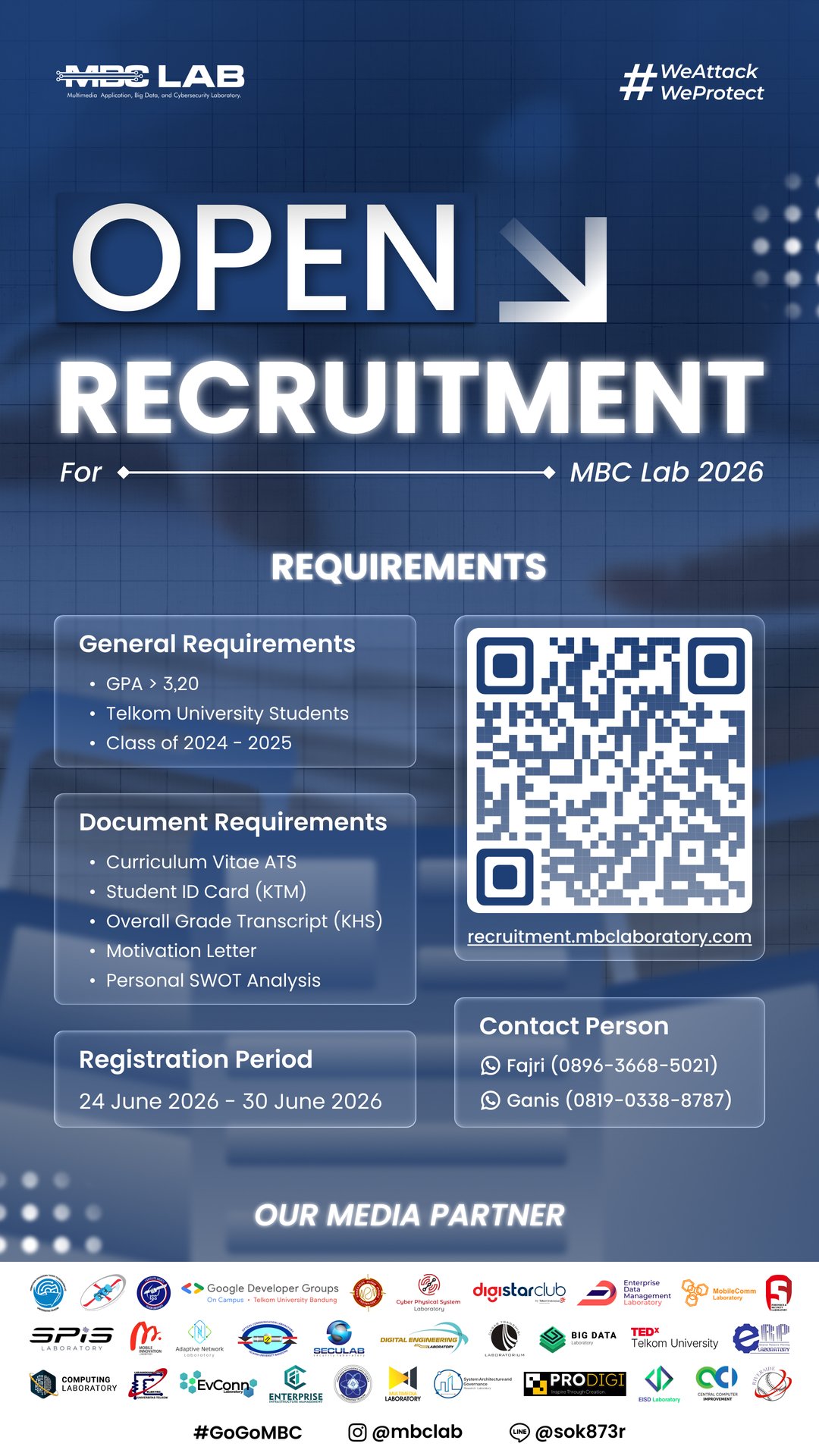 Open Recruitment MBC Lab 2026/2027 poster